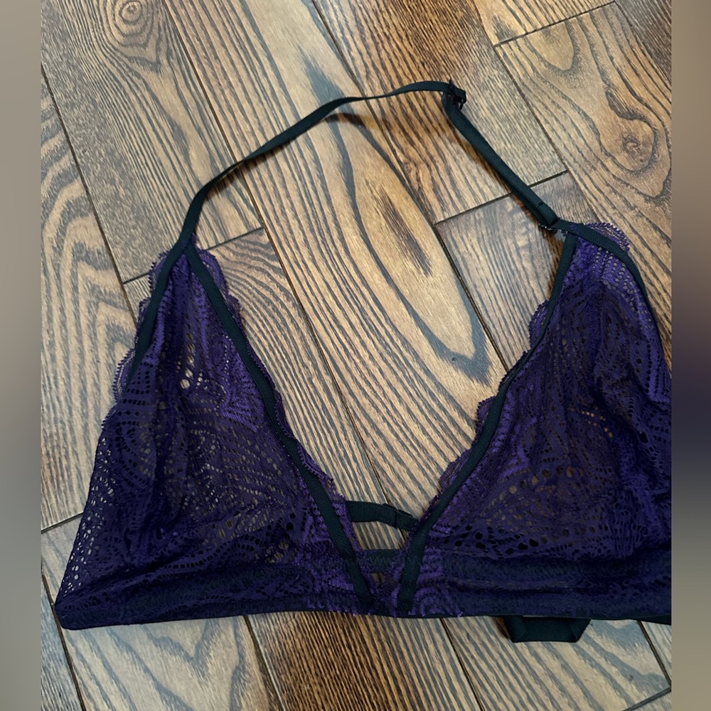 Elegant Purple Lace Bralette